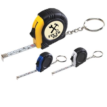 Rubber Tape Measure Key Tag With Laminated Label 1