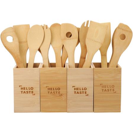 Bamboo 4-piece Kitchen Tool Set and Canister 3