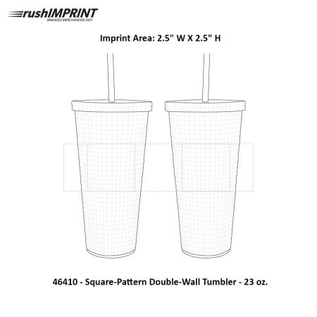 Square-Pattern Double-Wall Tumbler - 23 oz. 1