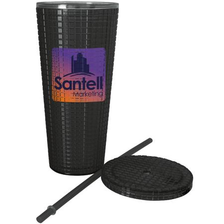 Square-Pattern Double-Wall Tumbler - 23 oz. 2