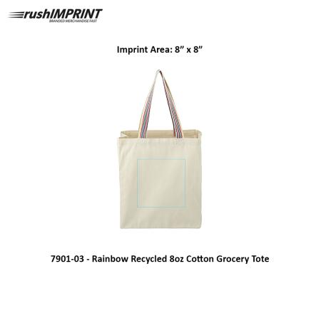 Rainbow Recycled 8oz Cotton Grocery Tote 2