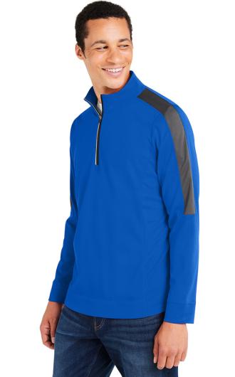 Core365 Men's Market Snag Protect Mesh Colorblock Quarter-Zip 1