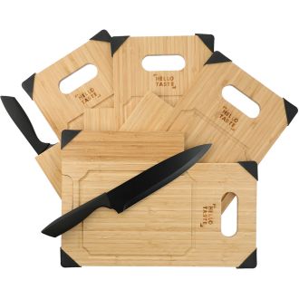 Bamboo Cutting Board with Knife