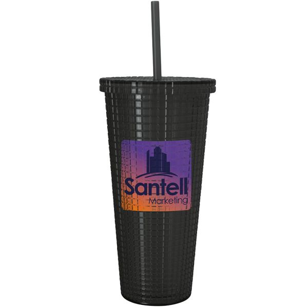 Square-Pattern Double-Wall Tumbler - 23 oz.