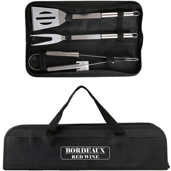 Grill Easy 3 Pc. Stainless BBQ Utensil Set With RPET Case 