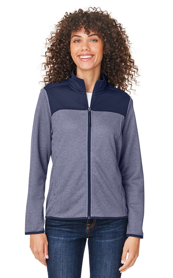 Core365 Ladies' Venture Heathered Stripe Hybrid Jacket