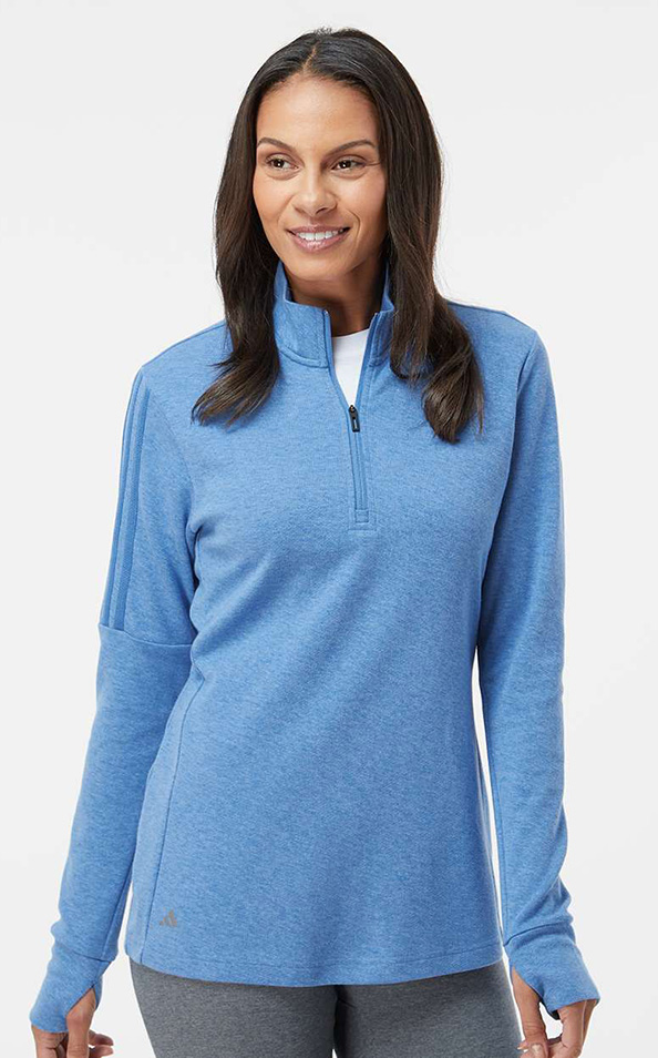 Adidas - Women's 3-Stripes Quarter-Zip Sweater